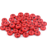 Youngbling Large Hole Gemstone Beads for Jewelry Making,Loose Macrame Natural Stone Beads Pack of 15,Red Turquoise(8 * 14mm)