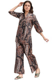 Anni Designer Women'S Cotton Blend Mid Thigh Printed Co-Ord Set (Jid Keri Black Co-Ord_S_Black_Small),Black,S
