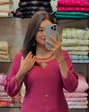 Gosriki Women'S Rayon Blend Straight Embroidered Kurta With Pant (Bloom Pink-Gs_Xxl_Pink_Xx-Large),Pink,2,B0DK9QN4V5