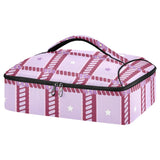 SyXIOP Insulated Casserole Carrier Purple Checkered
