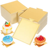 Hemoton 100pcs Mini Golden Cake Boards Square Mousse
