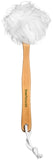 Shower Loofah on a Stick Body & Back Scrubber - Long Handled Mesh Bath Sponge Pouf Luffa Brush on a Stick with a Wood Handle for