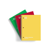 TRU RED 3Subject Notebook, 8x10.5 Inch, Wide Ruled, Assorted, 3Pk