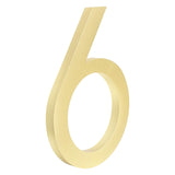 HASWARE Floating House Number 6 inch Stylish Door Numbers Alphabet Plaque Street Home Address Numerals (Golden, 6)