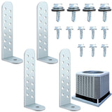 MorningRo 4 Pack Hurricane Condenser Brackets with Screws 4-1/4'' Hurricane Clips Universal Tie Down Kit Heavy-Duty Galvanized S