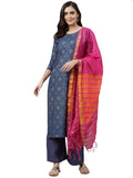 Gosriki Women'S Rayon Kurta Palazzos And Dupatta (Client-Blue_S-Go Small),Blue,,B092D2VLJ8