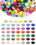 FIVEIZERO 240PC Silicone Lentil Beads - 12mm 48 Colors Abacus Spacer Beads for Keychain Bracelet Jewelry Making, DIY Crafts & Pe