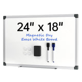 VUSIGN 24 x 18 Magnetic Whiteboard for Wall, Dry Erase Board with Silver Frame, Hanging White Board for Office, Home, School, Do