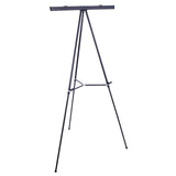 U.S. Art Supply 66 High Boardroom Black Aluminum Flip Chart Easel & Presentation Stand (4 Pack) - Adjustable Floor/Tabletop, Por