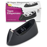 Charles Leonard Desktop Tape Dispenser, Weighted Base and NonSlip Base, Black, C15 Style (900BK)