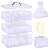 Funtopia Bead Organizers and Storage, 56 Pcs Small Plastic Containers with Lids and 3-Tier Stackable Storage Box, Mini Clear Org