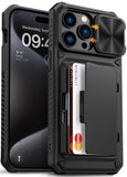 Vihibii for iPhone 15 Pro Max Case Wallet with Card Holder (4 Cards), Black