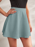 Wedani Women'S & Girl'S Solid High Waist Flared Skater Short Mini Skirt (28 Grey),Grey,M,Polyester,A-Line,
