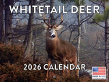 Whitetail Deer Calendar 2026 White Tail Hunting Monthly Wall Calender 12 Month | American Made In The USA