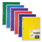 Mead Spiral Notebook, College Ruled, 1 Subject, 100 Sheets, Assorted Colors (06622)