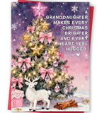 FANCYLUCKY Merry Christmas Card for Granddaughter, Funny Granddaughter Christmas Card from Grandma Grandpa, Lovely Xmas Holiday