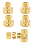 (Pack of 5) EFIELD 3/8 OD Compression x 3/4 FHT Garden Hose Threaded Female Brass Adapter,LF Brass,