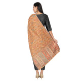 Zamour Women Kashmiri Kani Colourful Woolen Shawl Stole For Winter In Paisley Jacquard Weaving (Mustard)