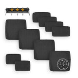 FINCATI 20-Piece Outdoor Patio Cushion Covers Replacement with Zipper, Deep Seated Outdoor Sectional Sofa Replacement Slipcovers for Backyard Furniture Sets Only Cover 27x27, Dark Gray