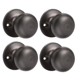GOBEKOR 4 Pack Single Dummy Door Knobs Oil Rubbed Bronze Half Dummy Door Knob for Closet Round Interior Door Knob Pull Door Hard