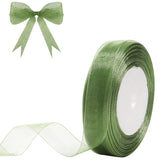 Hiswan 3/4 inch Sage Green Sheer Organza Ribbon 50 Yards Chiffon Ribbon for Gift Wrapping Christmas Halloween Decoration Wedding