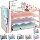 gianotter 4-Tier Paper Organizer With Magazine Holder, Desk Organizers and Accessories, Cute Desk Accessories for Women, File Or