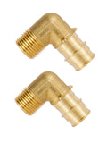 (Pack of 2) EFIELD Pex-A Full Flow Expansion Brass Fittings 3/4 inch Pex X 1/2 inch Male NPT Elbow, ASTM F1960 For Pex A Tubing