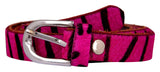 Exotique WomenS Pink Casual Snakeskin/Leopard/Zebra Print Genuine Leather Belt (Bw0015Pk)Xl