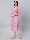 Gosriki Women'S Cotton Blend Straight Printed Kurta With Pant (Kavi Pink-Nw5-Gs_S_Pink_Small),Pink,,B0BZMJ6YV9