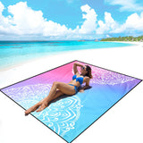 AISPARKY Beach Blanket Waterproof Sandproof, Oversized Large Beach Mat 79 X 83/120x108 for 1-8 Adults, Quick Drying&Compact&Ligh