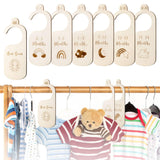 Hefild 7pcs Baby Closet Dividers for Clothes Organization, Wooden Double-Sided Baby Clothes Dividers for Closet, Wooden Baby Clo