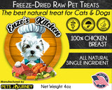 Pets Journey Freeze-Dried Chicken Breast Treats for Dogs & Cats, 4oz, Single Ingredient