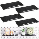 Wonderjune 4 Pcs Wooden Pegboard Shelves with Metal Pegboard Shelf Brackets Peg Board Display Storage Tray Wall Organizer Peg Bo