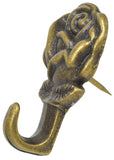 The Hillman Group 122292 Rose Push Pin Hanger, Antique Brass