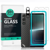 Ibywind Screen Protector for Sony Xperia 1 V 5G(6.5) 2 Pack+1 Pack Camera Len Protector+1 Back Film,9H Tempered Glass,HD,Scratch