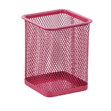 SwissHome Mesh Pen Stand, Pen Holder Square Shape Pencil Container Multipurpose Metal Hollow Out Desktop Storage Organizer for S
