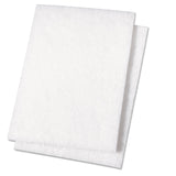 Boardwalk 198 Light Duty Scour Pad, White, 6 X 9, 20/Carton