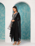 Gosriki Women'S Rayon Blend Straight Embroidered Kurta With Pant & Dupatta (Trp Black-Nb-Gs_M_Black_Medium),Black,,B0D4J9GYRP