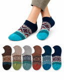 Rozzyblue No Show Socks With Geometric Pattern, Colorful Low Cut Ankle Socks, 6 Pack