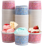 Lamosi Ice Cream Bowls Disposable - 100 Count - 11 oz Paper Ice Cream Sundae Cups, Party Supplies Food Containers for Dessert Sn