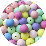 LIMAOLLY 50 Pieces 16mm Acrylic Round Pastel Beads Candy Color Frosted Plastic Spacer Beads for Jewelry Making Earring Bracelet