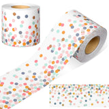 Zonon 65 Feet Confetti Bulletin Board Border for Classroom Boho Polka Dot Confetti Scalloped Rolled Border Trim for School Class