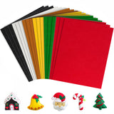 Whaline 18Pcs Christmas Felt Fabric Sheets Red Green Assorted Soft Thick Craft Felt Pack for Xmas Winter DIY Craft Sewing Patchw