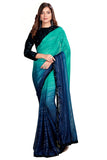 Pratham Blue Womens Silk Saree With Blouse Piece (Am-3099_Blue)