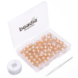 BEADIA Natural Pearl Beads Potato 7-8mm Pink Freshwater Cultured Loose Gemstone Beads for DIY Jewelry Making 13.8''/Strand HQ