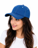 Zacharias WomenS Denim Solid Breathable Adjustable Baseball Cap Ha28 (Dark.Blue_Free Size) (Pack Of 1)