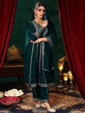 Libas Women'S Velvet Kurta Set (49491_Green Green L