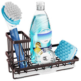 Consumest Sink Caddy Kitchen Organizer, Sponge Holder for Kitchen Sink with Removable Drip Tray for Countertop Dish Soap Holder