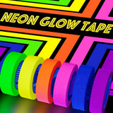 KIWIHUB UV Blacklight Reactive Fluorescent Cloth/Neon Gaffer Tape, Super Bright Spike Tape for Glow Party Supplies, 0.6inch x 16