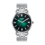 Sonata Poze 6 Chrome Calling Quartz Green Round Dial Men'S Watch | Stainless Steel Strap Material | Watches For Men Analog - Sp7
